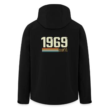 Born in April 1969 - Men’s Recycled Softshell Jacket by Stanley/Stella - black - Back - AI Model Male 185 light (185cm)