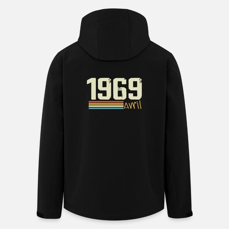Né en avril 1969 - Veste softshell homme en polyester recyclé Stanley/Stella - noir