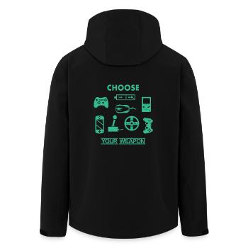 Choisissez votre arme - Gamer - Console de jeux - Veste softshell homme en polyester recyclé Stanley/Stella - noir - Dos - AI Model Male 185 light (185cm)
