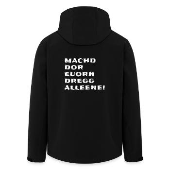 Sächsischer Dialekt Sachsen Spruch - Recycelte Männer Softshell-Jacke von Stanley/Stella - Schwarz - Hinten - AI Model Male 185 light (185cm)