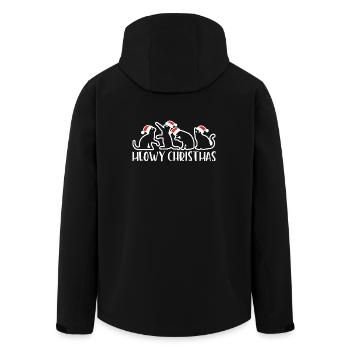 Meowy Christmas Funny Xmas Cat Lovers Gift - Men’s Recycled Softshell Jacket by Stanley/Stella - black - Back - AI Model Male 185 light (185cm)