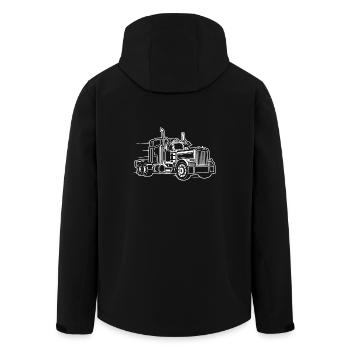 Truck / Truck 03_weiß - Men’s Recycled Softshell Jacket by Stanley/Stella - black - Back - AI Model Male 185 light (185cm)
