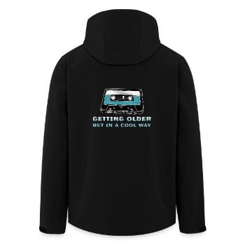 Retro Cassette - Men’s Recycled Softshell Jacket by Stanley/Stella - black - Back - AI Model Male 185 light (185cm)