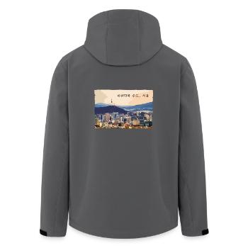 Seoul at Sunset - Recycelte Männer Softshell-Jacke von Stanley/Stella - Anthrazit - Hinten - AI Model Male 185 light (185cm)