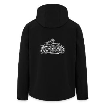 Cafe Racer Motorcycle 03_wei ß - Men’s Recycled Softshell Jacket by Stanley/Stella - black - Back - AI Model Male 185 light (185cm)