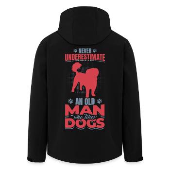Old Man Who Likes Dogs - Recycelte Männer Softshell-Jacke von Stanley/Stella - Schwarz - Hinten - AI Model Male 185 light (185cm)