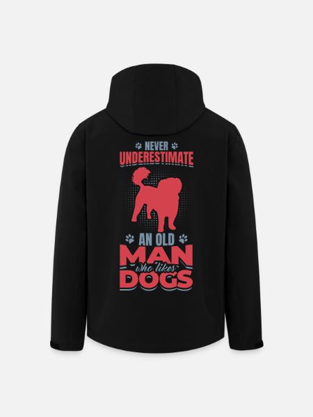Old Man Who Likes Dogs - Men’s Recycled Softshell Jacket by Stanley/Stella - black
