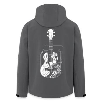 Dessin de ukulélé - Veste softshell homme en polyester recyclé Stanley/Stella - charbon - Dos - AI Model Male 185 light (185cm)