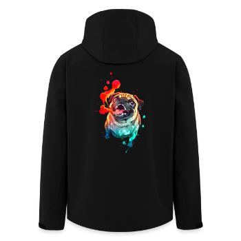 Verrückter Anime-Mops - Recycelte Männer Softshell-Jacke von Stanley/Stella - Schwarz - Hinten - AI Model Male 185 light (185cm)