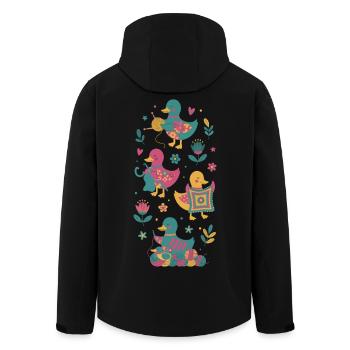 Funny Ducks For Crochet Lover And Yarn - Men’s Recycled Softshell Jacket by Stanley/Stella - black - Back - AI Model Male 185 light (185cm)