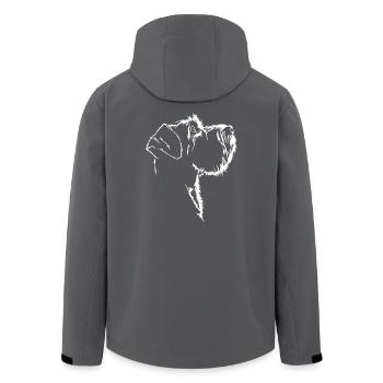 Schnauzer Silhouette Hunde Hund Wilsigns - Recycelte Männer Softshell-Jacke von Stanley/Stella - Schwarz - Hinten - AI Model Male 185 light (185cm)