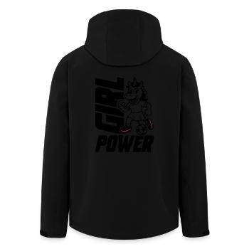 Soccer Unicorn Girl Power - Men’s Recycled Softshell Jacket by Stanley/Stella - black - Back - AI Model Male 185 light (185cm)