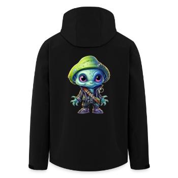 Alien Außerirdischer Pirat - Recycelte Männer Softshell-Jacke von Stanley/Stella - Schwarz - Hinten - AI Model Male 185 light (185cm)
