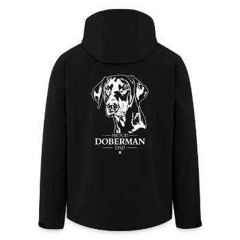 Doberman Dad Dog Dog Doberman Wilsigns - Men’s Recycled Softshell Jacket by Stanley/Stella - black - Back - AI Model Male 185 light (185cm)