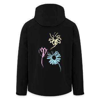 Fleurs colorées de l’amitié - Veste softshell homme en polyester recyclé Stanley/Stella - noir - Dos - AI Model Male 185 light (185cm)