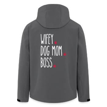 Wifey Chien Maman Boss - Veste softshell homme en polyester recyclé Stanley/Stella - charbon - Dos - AI Model Male 185 light (185cm)
