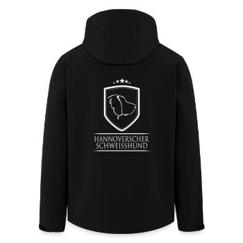 HANNOVERSCHER SCHWEISSHUND WAPPEN - Recycelte Männer Softshell-Jacke von Stanley/Stella - Schwarz - Hinten - AI Model Male 185 light (185cm)