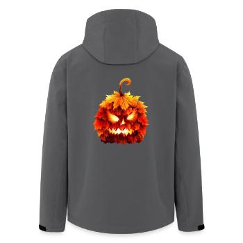Herbstlicher Halloween-Kürbis - Recycelte Männer Softshell-Jacke von Stanley/Stella - Schwarz - Hinten - AI Model Male 185 light (185cm)