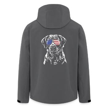 CHESAPEAKE BAY RETRIEVER America Flag Goggles Dog - Veste softshell homme en polyester recyclé Stanley/Stella - noir - Dos - AI Model Male 185 light (185cm)
