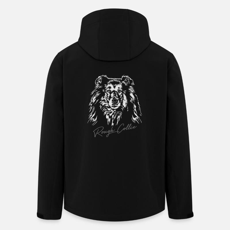 ROUGH COLLIE Hundeportrait Langhaar Wilsigns - Recycelte Männer Softshell-Jacke von Stanley/Stella - Schwarz