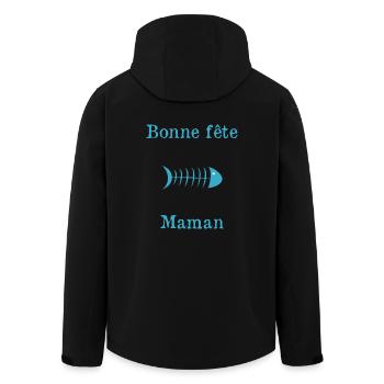 BONNE FÊTE. FÊTE DES MÈRES. FÊTE DES PÈRES. FÊTE - Veste softshell homme en polyester recyclé Stanley/Stella - noir - Dos - AI Model Male 185 light (185cm)