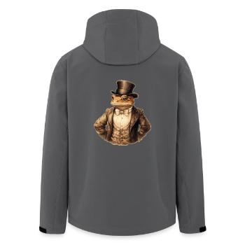 Frosch Steampunk - Recycelte Männer Softshell-Jacke von Stanley/Stella - Schwarz - Hinten - AI Model Male 185 light (185cm)