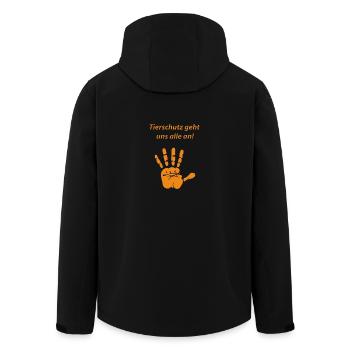 Tierschutz geht uns alle an - Recycelte Männer Softshell-Jacke von Stanley/Stella - Schwarz - Hinten - AI Model Male 185 light (185cm)
