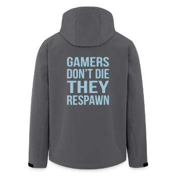 Gamers Do not The Respawn - Men’s Recycled Softshell Jacket by Stanley/Stella - black - Back - AI Model Male 185 light (185cm)