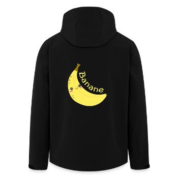 Bananen sind GEIL - Banana Motiv - Recycelte Männer Softshell-Jacke von Stanley/Stella - Schwarz - Hinten - AI Model Male 185 light (185cm)
