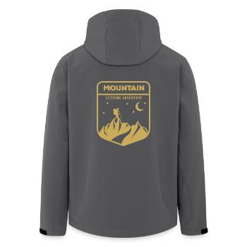 Mountain mountain hiking gift - Men’s Recycled Softshell Jacket by Stanley/Stella - black - Back - AI Model Male 185 light (185cm)