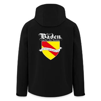 Über Baden lacht die Sonne, über Schwaben die Welt - Recycelte Männer Softshell-Jacke von Stanley/Stella - Schwarz - Hinten - AI Model Male 185 light (185cm)