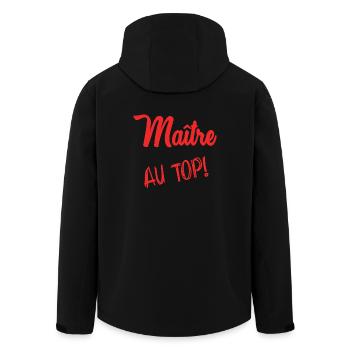 MAÎTRE. MAITRE. MERCI. MERCI MAÎTRE - Veste softshell homme en polyester recyclé Stanley/Stella - noir - Dos - AI Model Male 185 light (185cm)
