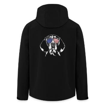 cru BEAGLE Amérique drapeau - Veste softshell homme en polyester recyclé Stanley/Stella - noir - Dos - AI Model Male 185 light (185cm)
