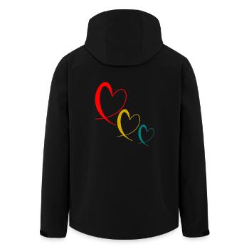 VALENTINE'S DAY. Bachelorette party. I LOVE YOU. I LOVE YOU. LOVE - Men’s Recycled Softshell Jacket by Stanley/Stella - black - Back - AI Model Male 185 light (185cm)