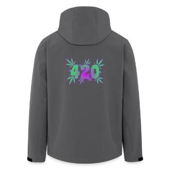 420 Leaf Vibes - Cannabis - Weed - Marihuana - Recycelte Männer Softshell-Jacke von Stanley/Stella - Schwarz - Hinten - AI Model Male 185 light (185cm)