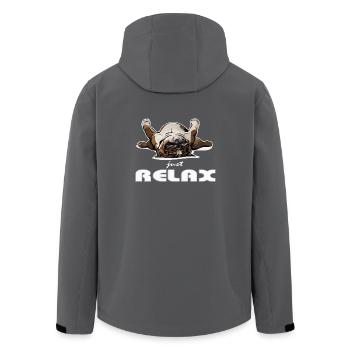 ENGLISH BULLDOG just relax bulldog Wilsigns dog - Men’s Recycled Softshell Jacket by Stanley/Stella - black - Back - AI Model Male 185 light (185cm)
