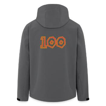 100. 100 ANS. 100e ANNIVERSAIRE. ANNIVERSAIRE 100 - Veste softshell homme en polyester recyclé Stanley/Stella - noir - Dos - AI Model Male 185 light (185cm)