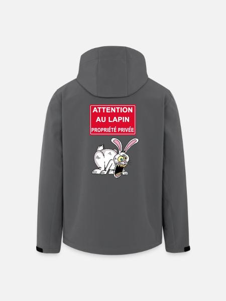 Attention au lapin blanc - Veste softshell homme en polyester recyclé Stanley/Stella - noir