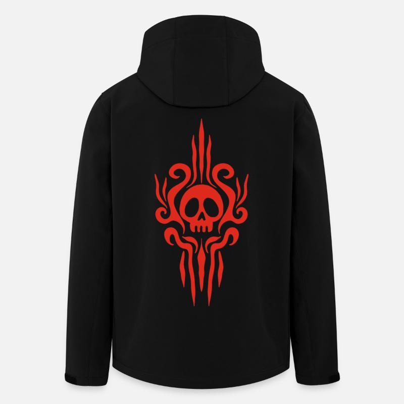 Red skull and tattoo - Men’s Recycled Softshell Jacket by Stanley/Stella - black