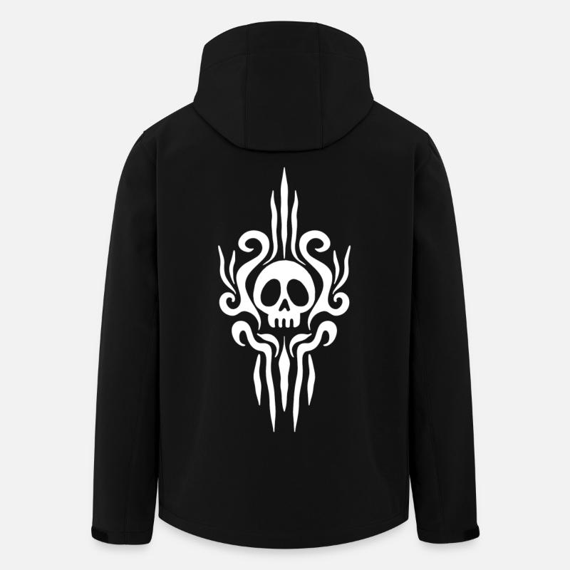 White skull and tattoo - Men’s Recycled Softshell Jacket by Stanley/Stella - black