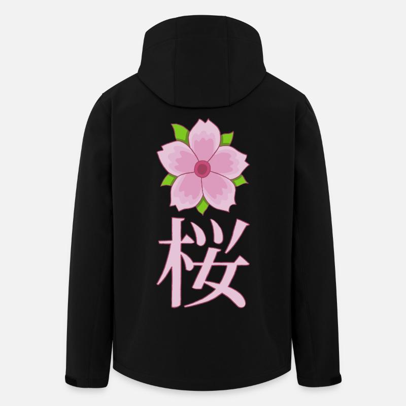 Japanische Kirschblüte - Recycelte Männer Softshell-Jacke von Stanley/Stella - Schwarz