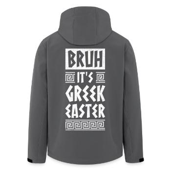 Bruder, es ist griechisch-orthodoxes Oster-Ostern - Recycelte Männer Softshell-Jacke von Stanley/Stella - Anthrazit - Hinten - AI Model Male 185 light (185cm)