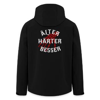 Älter, Härter, Besser - Recycelte Männer Softshell-Jacke von Stanley/Stella - Schwarz - Hinten - AI Model Male 185 light (185cm)