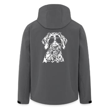 German Wirehaired Sunglasses Hunting Dogs Wilsigns - Men’s Recycled Softshell Jacket by Stanley/Stella - black - Back - AI Model Male 185 light (185cm)