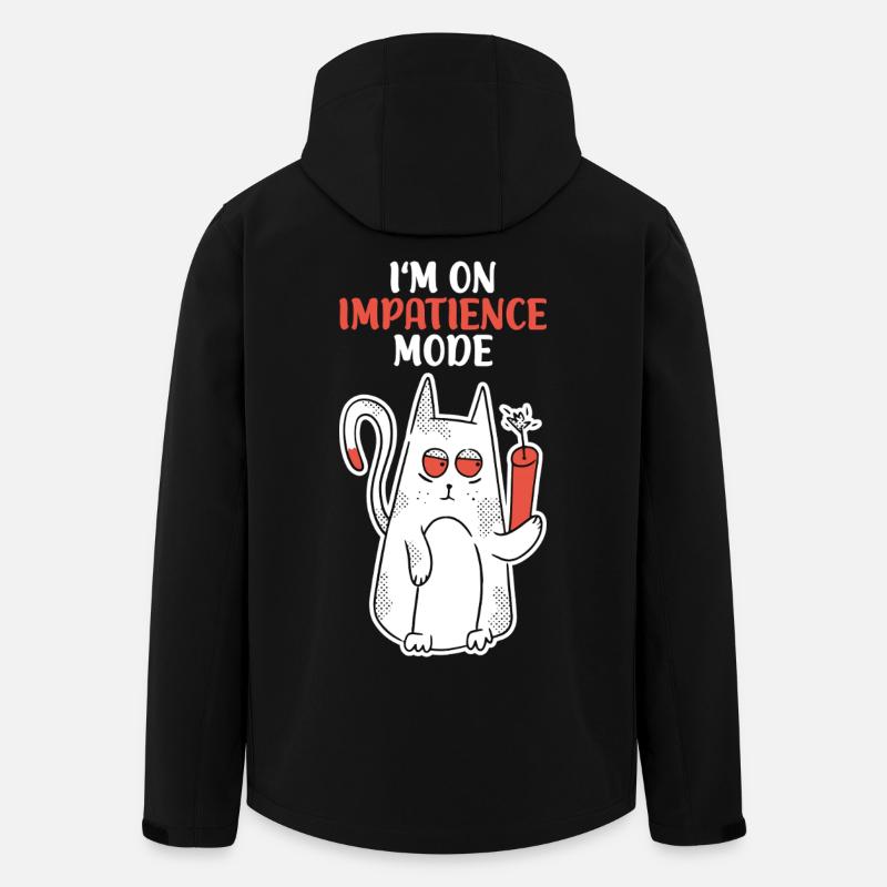 Chat impatient Impatience Mode - Veste softshell homme en polyester recyclé Stanley/Stella - noir