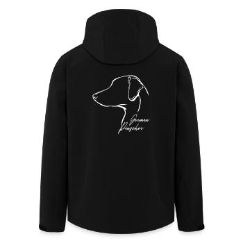 ENGLISH PINSCHER Profile Dogs Dog Wilsigns - Men’s Recycled Softshell Jacket by Stanley/Stella - black - Back - AI Model Male 185 light (185cm)