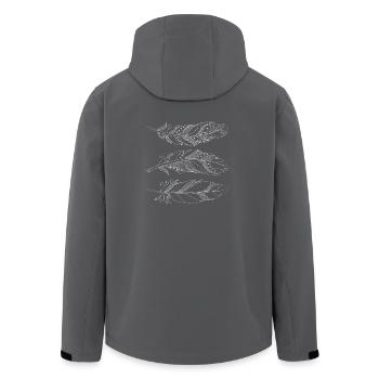 Gift feather bird feather Indian Style - Men’s Recycled Softshell Jacket by Stanley/Stella - anthracite - Back - AI Model Male 185 light (185cm)