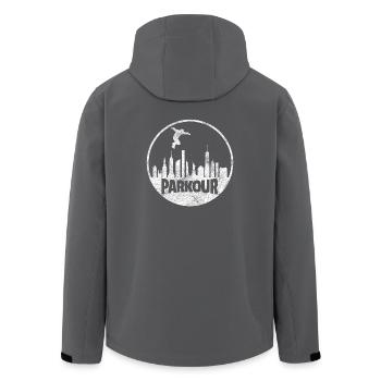 Parkour Gift Le Parcour Freerunning - Men’s Recycled Softshell Jacket by Stanley/Stella - anthracite - Back - AI Model Male 185 light (185cm)