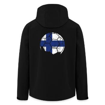 Finland Soccer Ball Football - Men’s Recycled Softshell Jacket by Stanley/Stella - black - Back - AI Model Male 185 light (185cm)