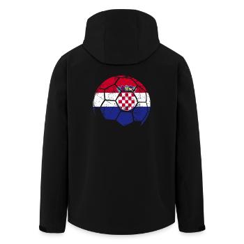 Croatia Soccer Ball Football - Men’s Recycled Softshell Jacket by Stanley/Stella - black - Back - AI Model Male 185 light (185cm)